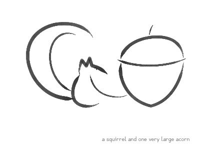a squirrel and one very large acorn