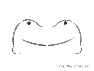 a frog with a very wide grin