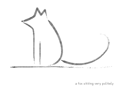 a fox sitting very politely