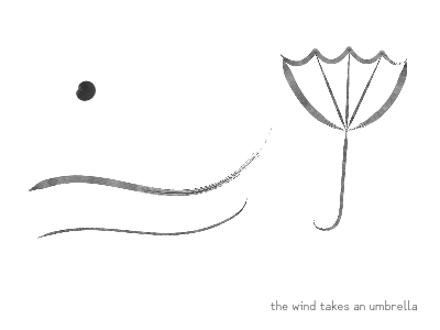 the wind takes an umbrella