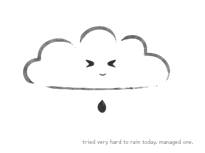 tried very hard to rain today. managed one.